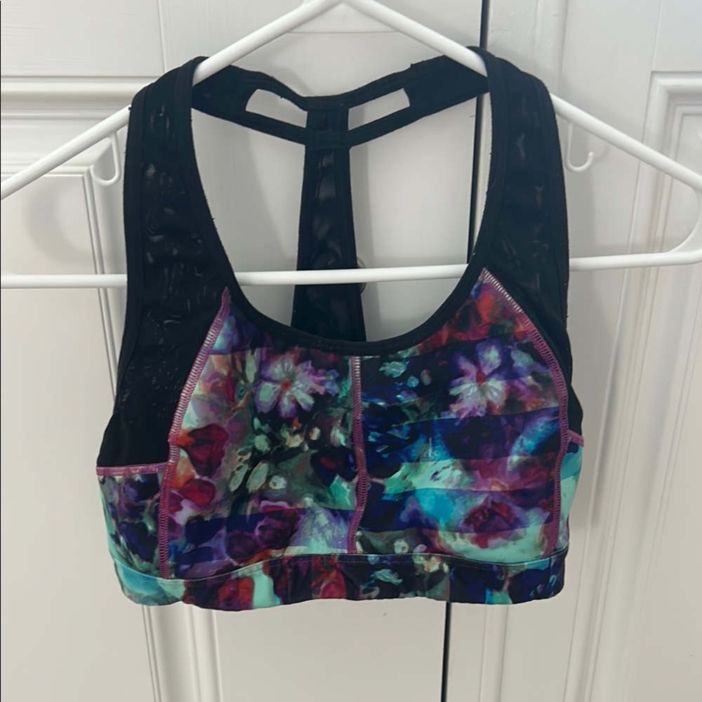 Colorful Athleta Floral Sports Bra